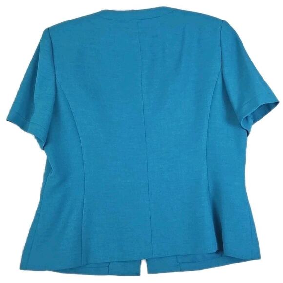 Kasper ASL ~Woman Size 16~Blue Blazer/Skirt Suit Short Sleeve Career Office Wear - Picture 11 of 16